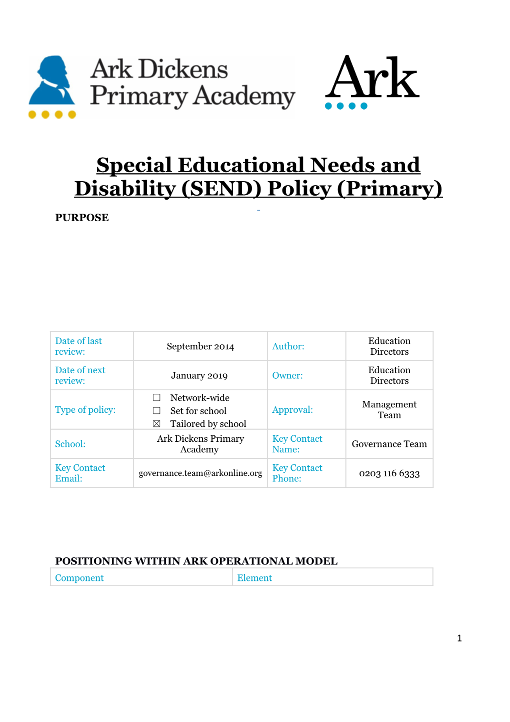 Special Educational Needs and Disability (SEND) Policy (Primary)