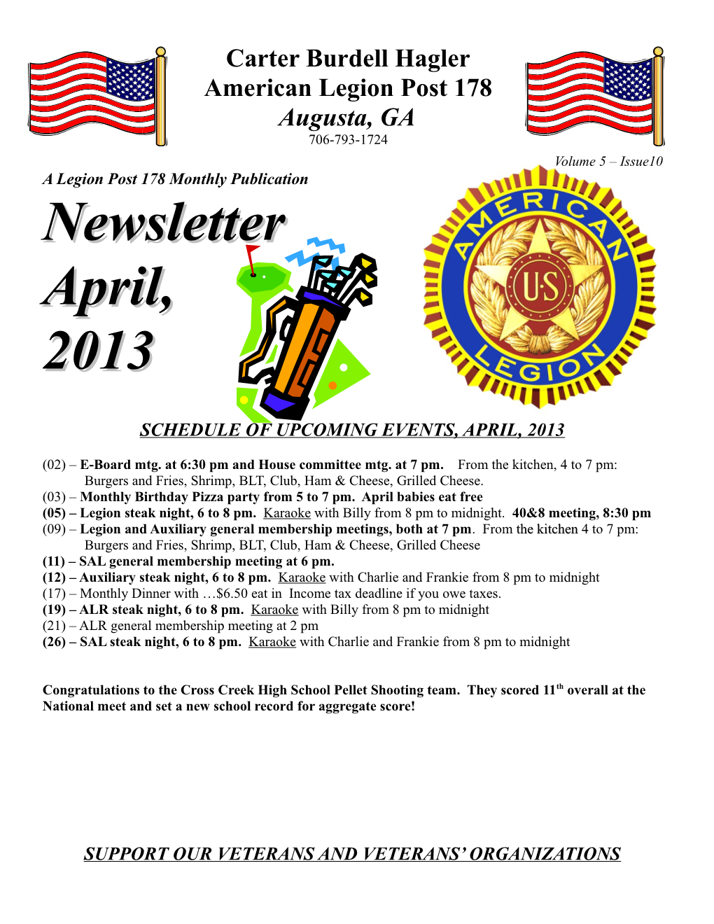 A Legion Post 178 Monthly Publication