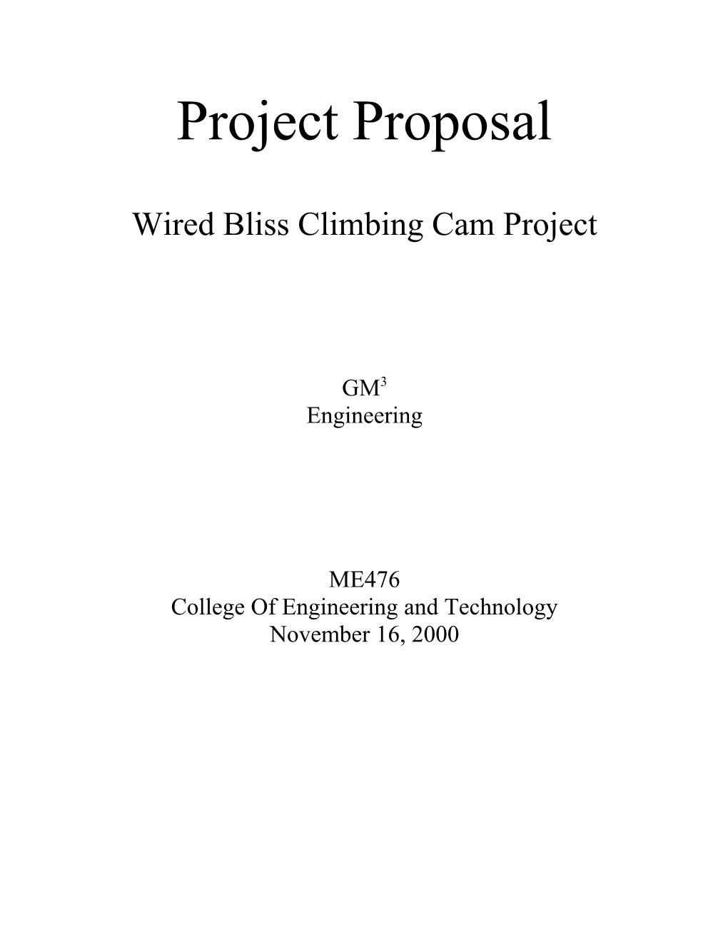 Wired Bliss Climbing Cam Project