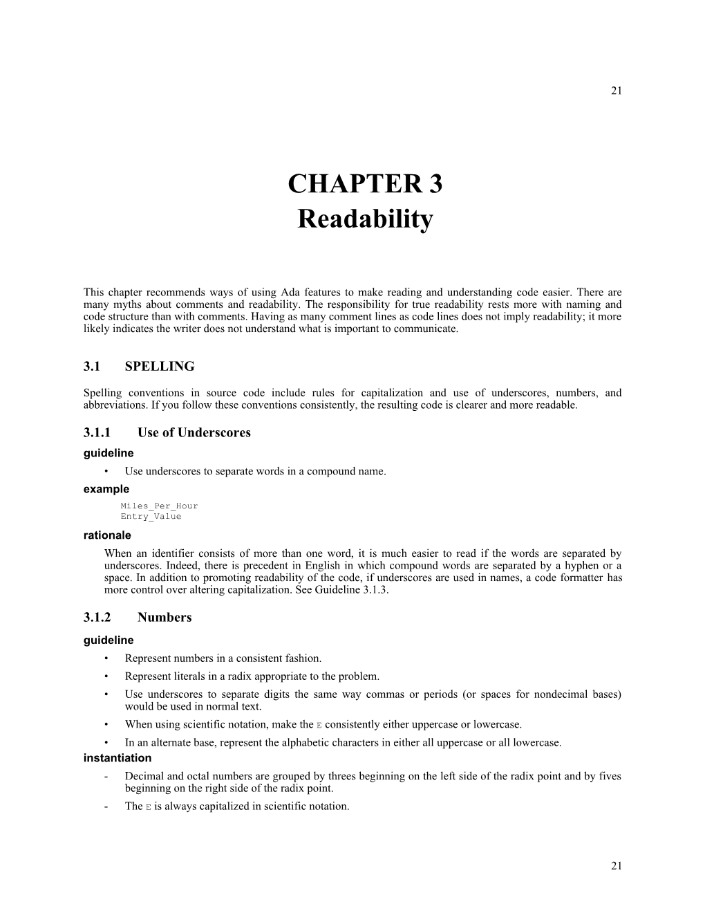 This Chapter Recommends Ways of Using Ada Features to Make Reading and Understanding Code