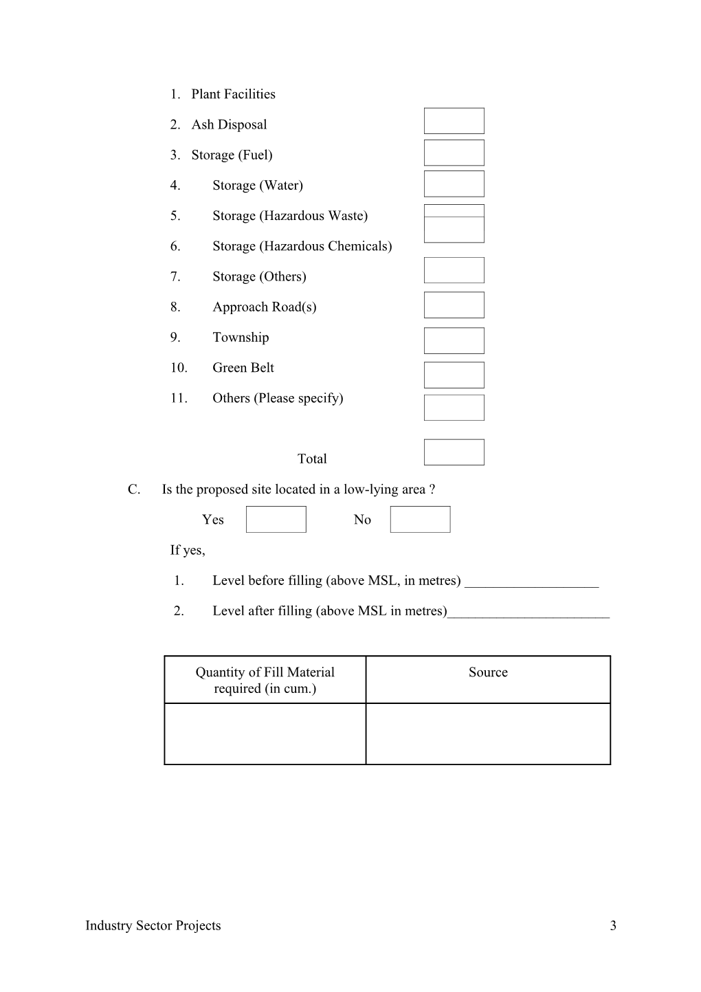 Questionnaire for Environmental Appraisal