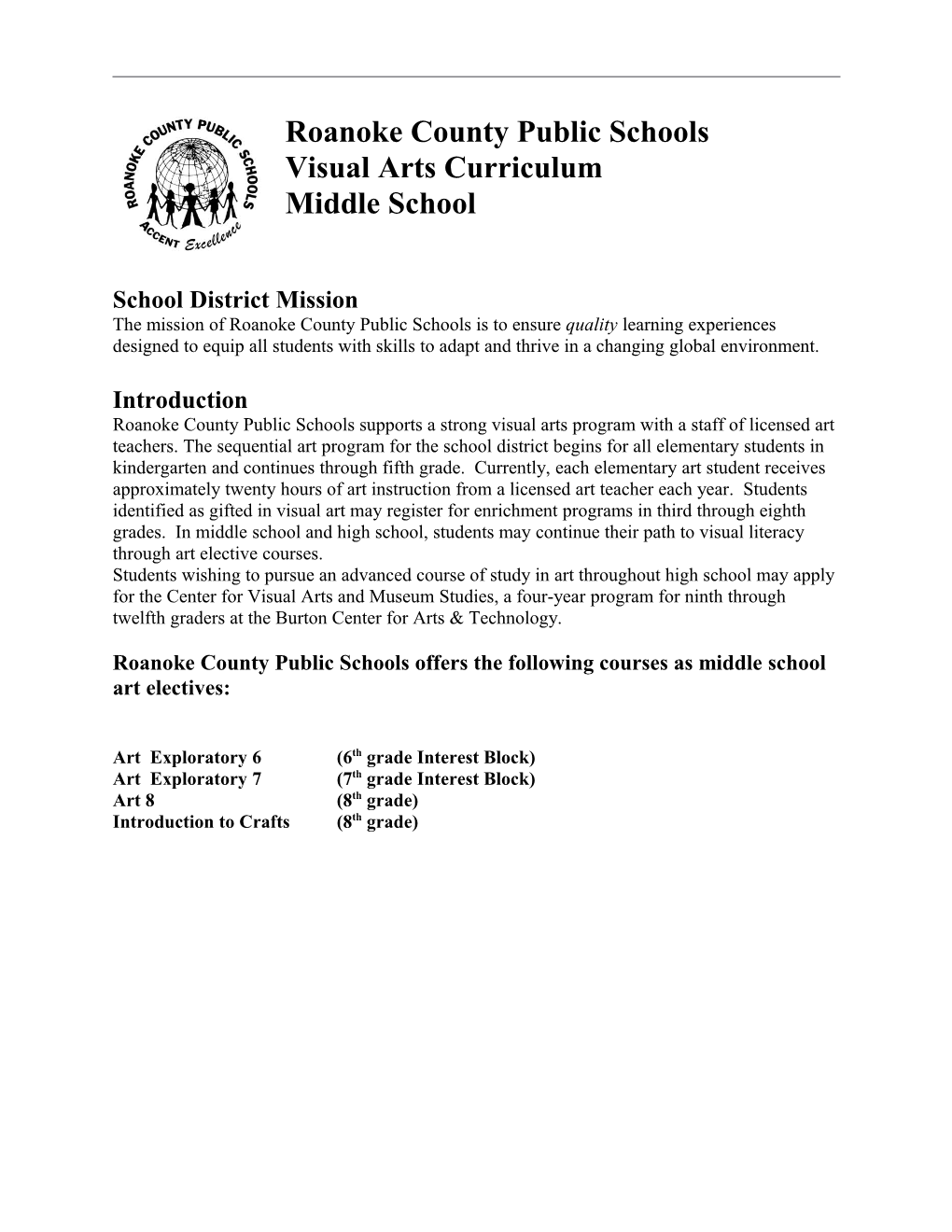 Visual Arts Curriculum