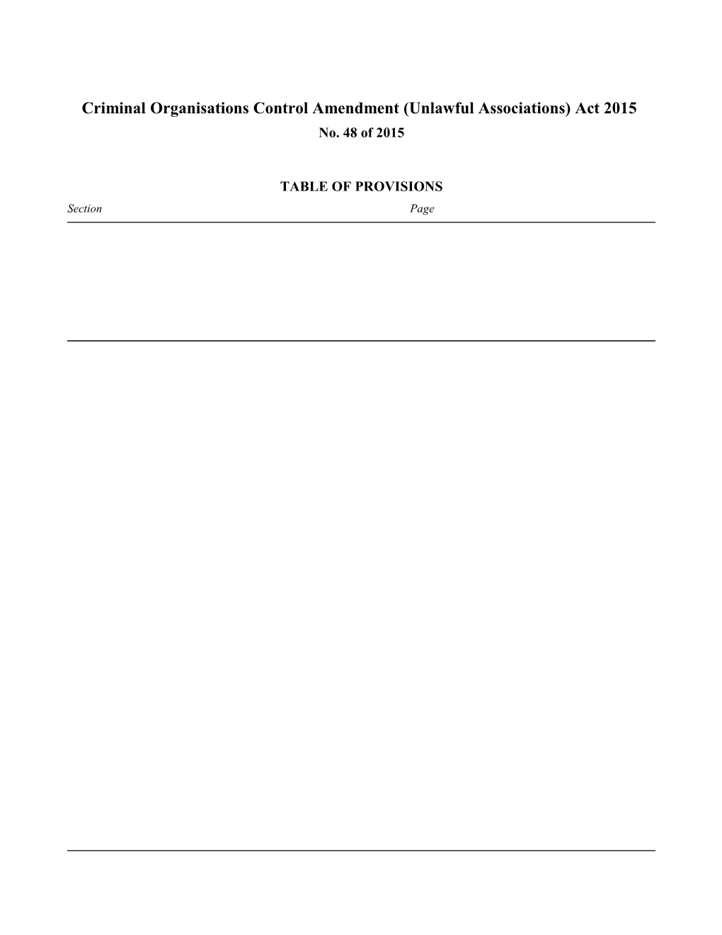 Criminal Organisations Control Amendment (Unlawful Associations) Act 2015