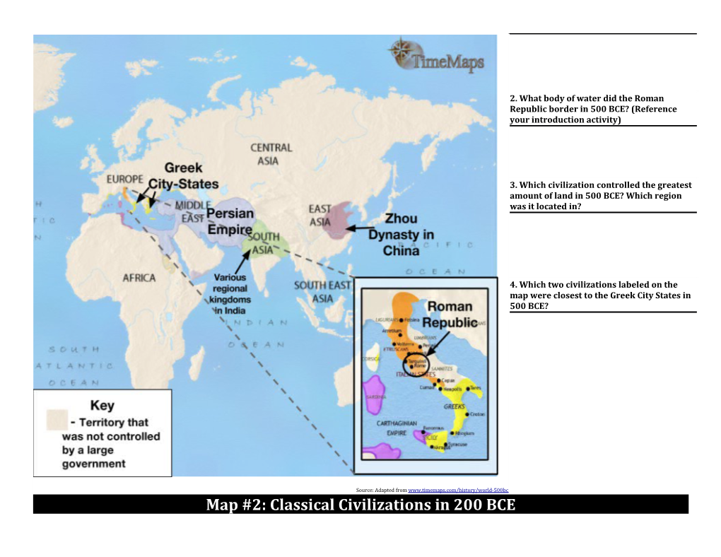 Map #1: Classical Civilizations in 500 BCE