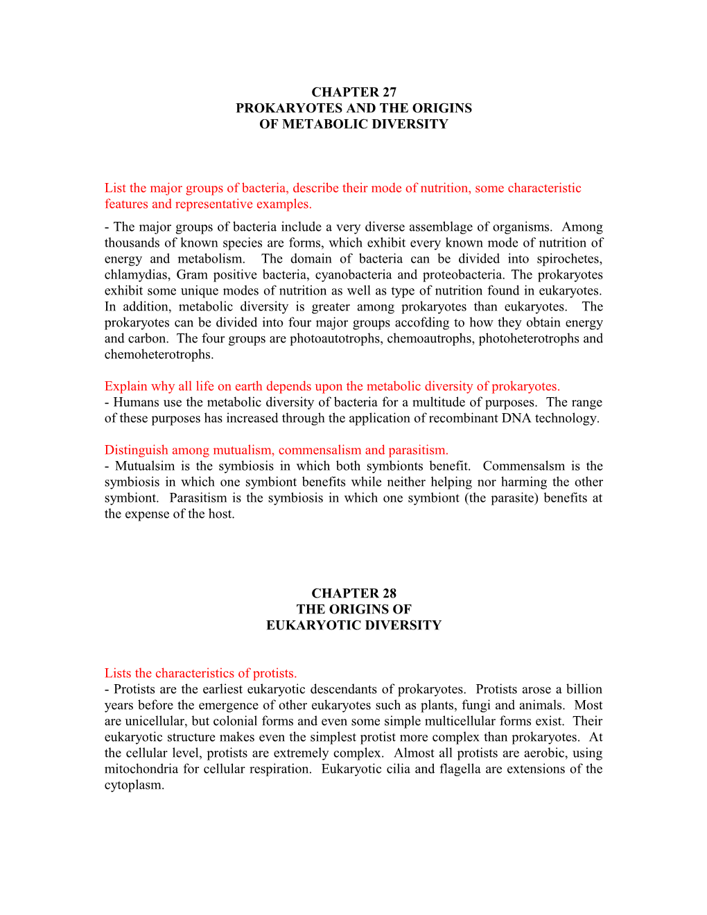 Prokaryotes and the Origins