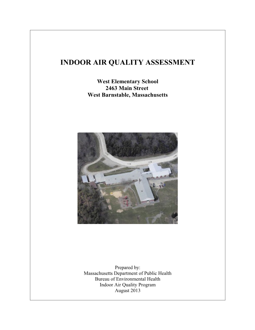 Indoor Air Quality Assessment - Barnstable West Elementary School