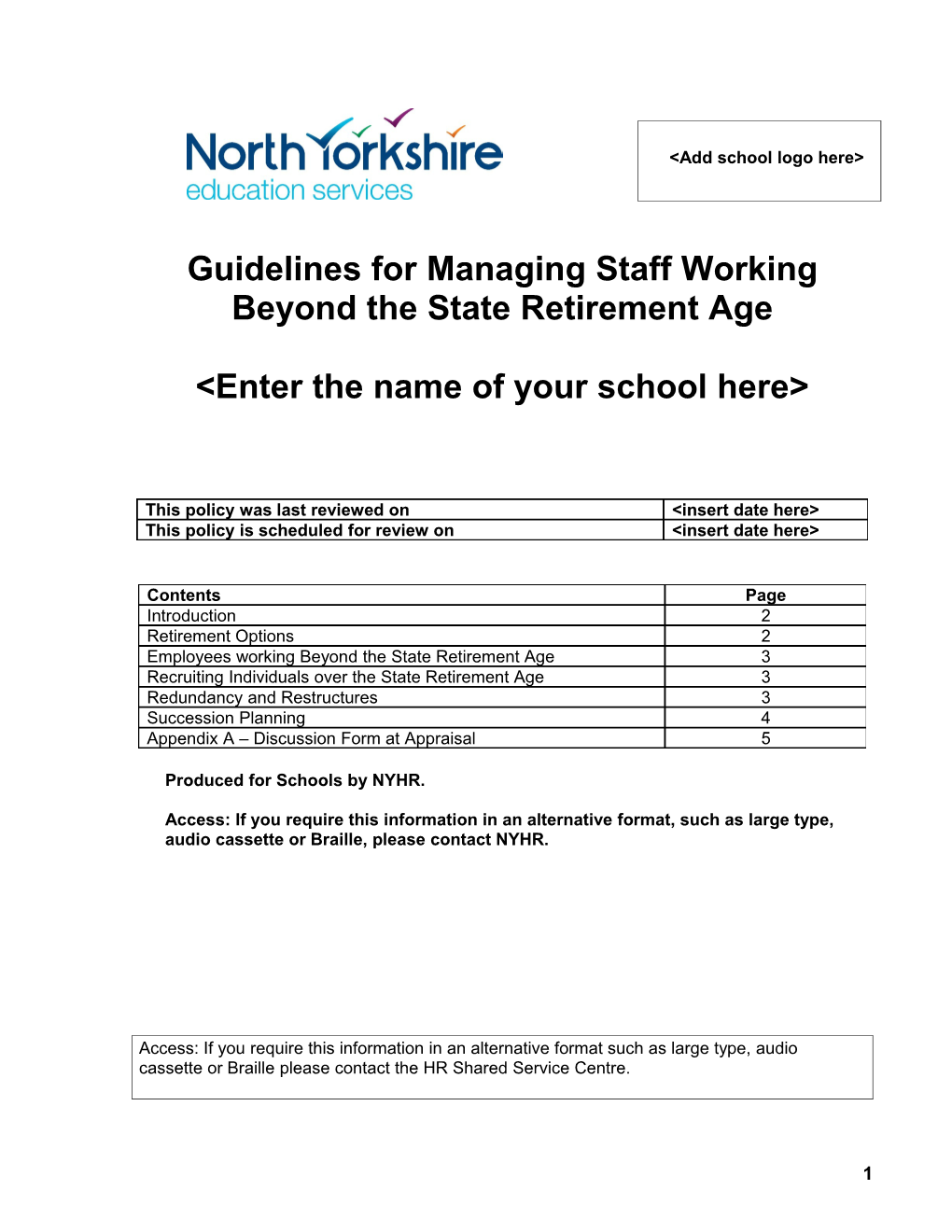 Guidelines for Managing Staff Working Beyond State Retirement Age