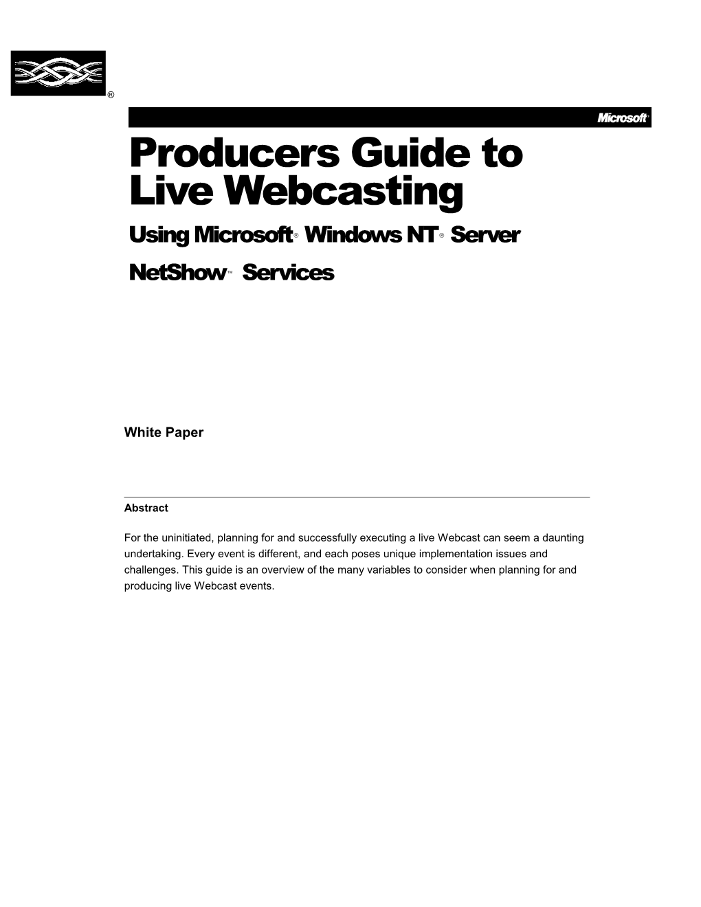 Using Microsoft Windows NT Server Netshow Services