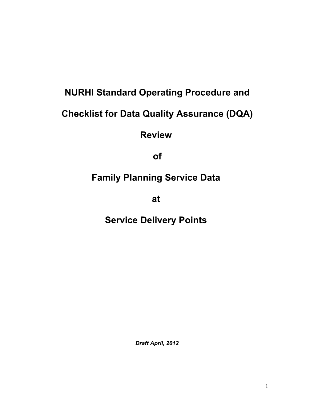 Checklist for Data Validity Review