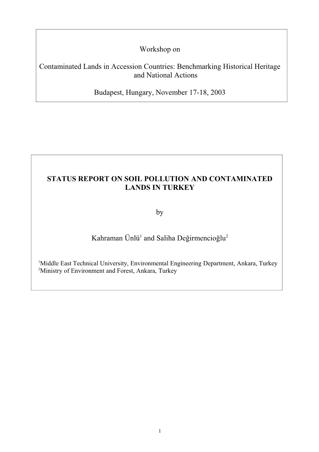 TOUR De TABLE Presentation for 1998 NATO/CCMS Pilot Study Meeting