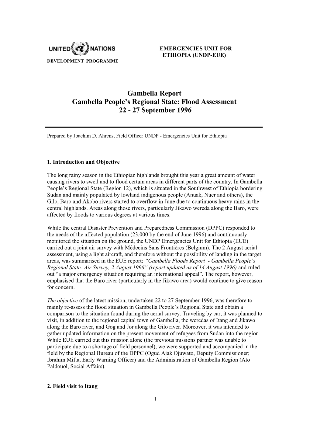 Situation Report on Region 2 (Afar National Regional State)