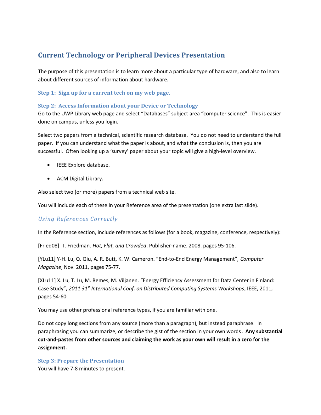 Current Technology Or Peripheral Devices Presentation