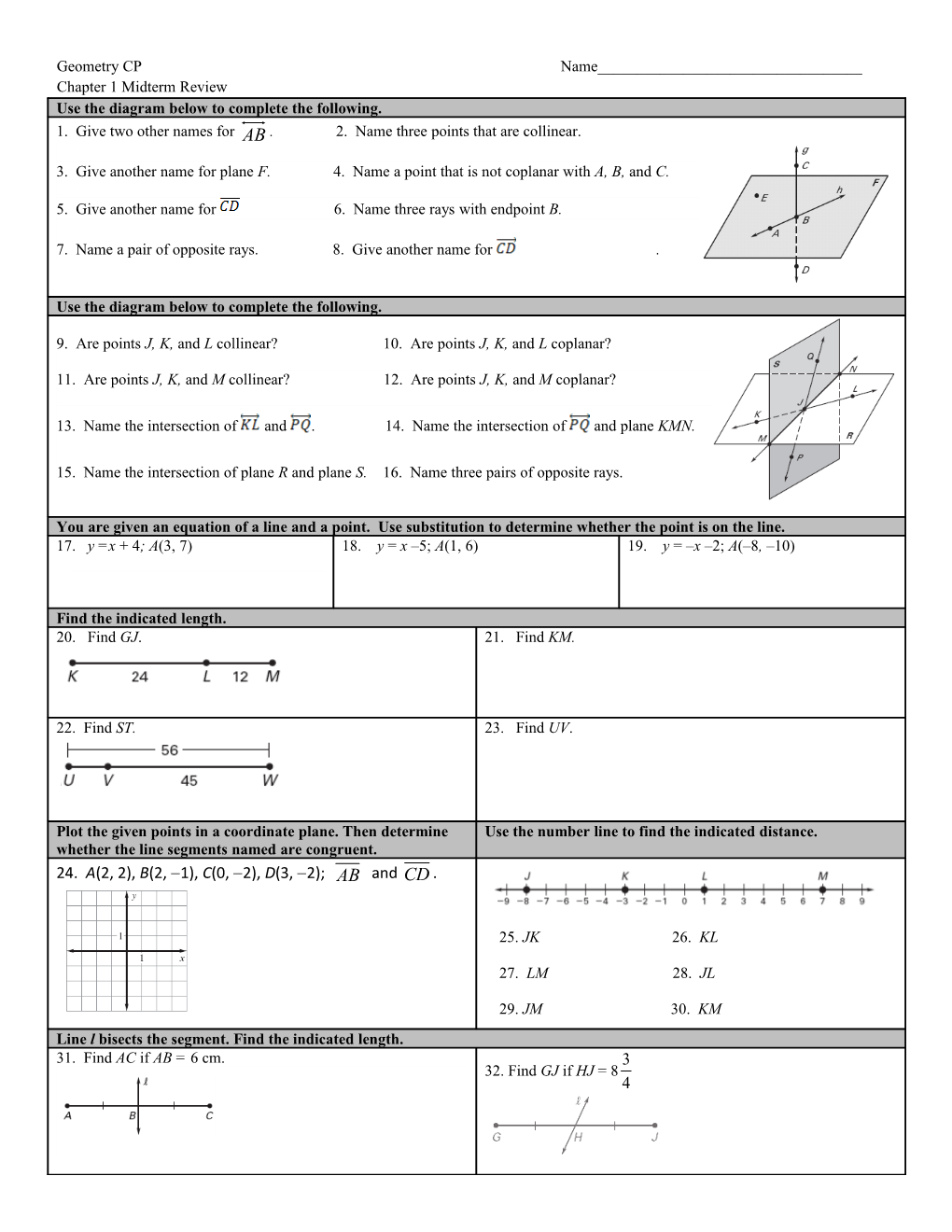 Chapter 1 Midterm Review