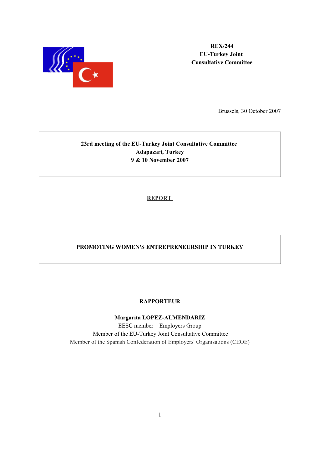 23Rd Meeting of the EU-Turkey Joint Consultative Committee