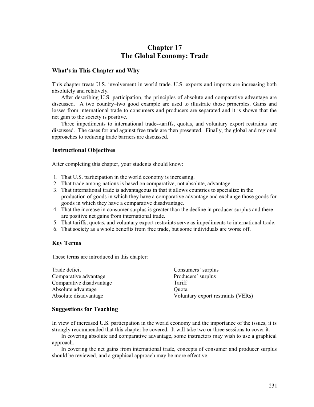 The Global Economy: Trade