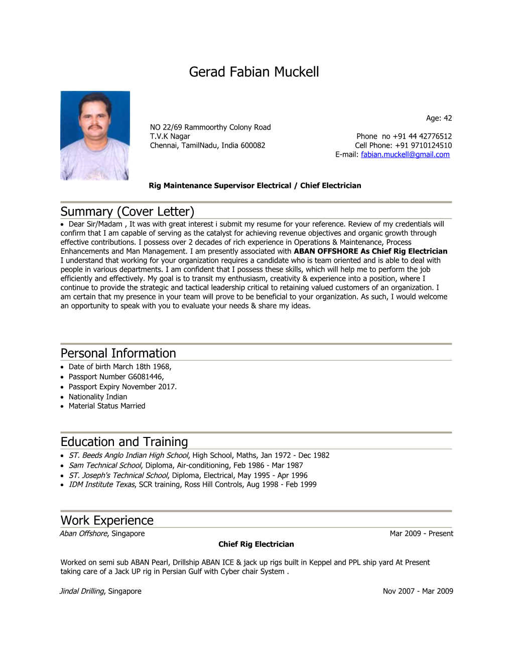 Resume - Gerad Fabian Muckell