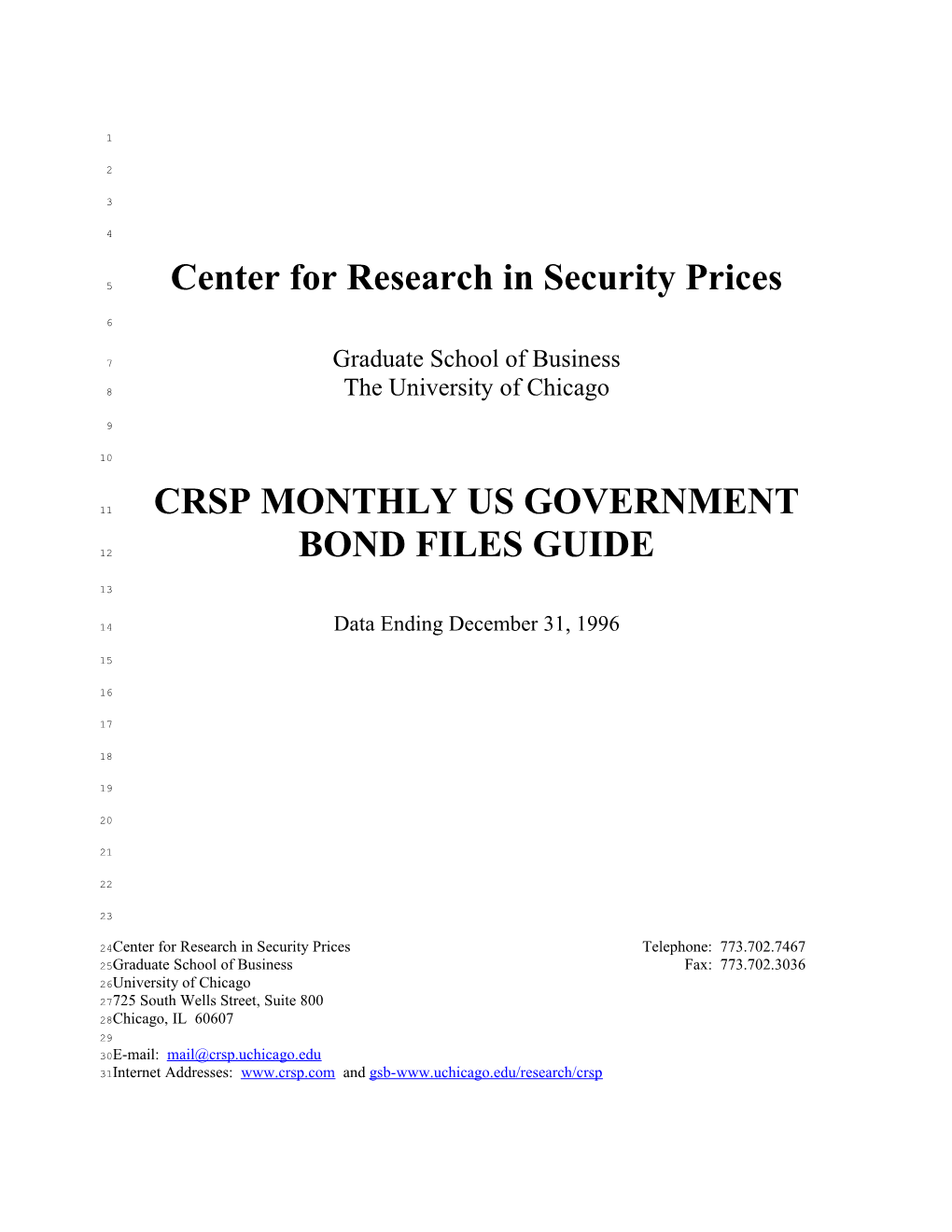 Center for Research in Security Prices