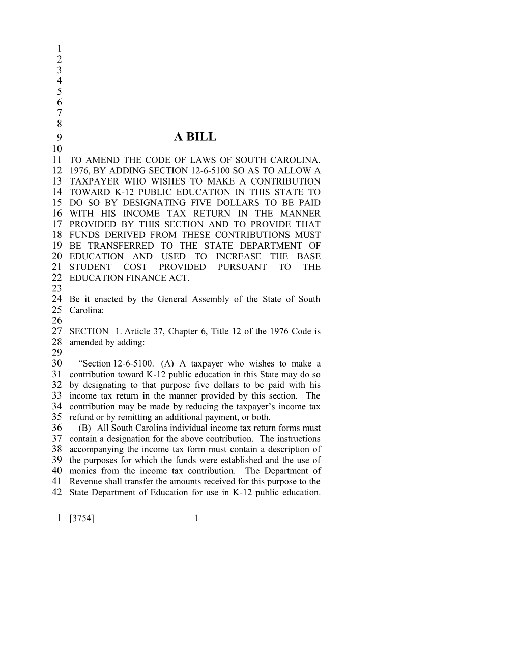 2005-2006 Bill 3754: K-12 Public Education - South Carolina Legislature Online