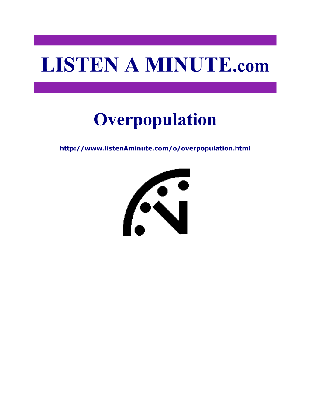 Listen a Minute.Com - ESL Listening - Overpopulation