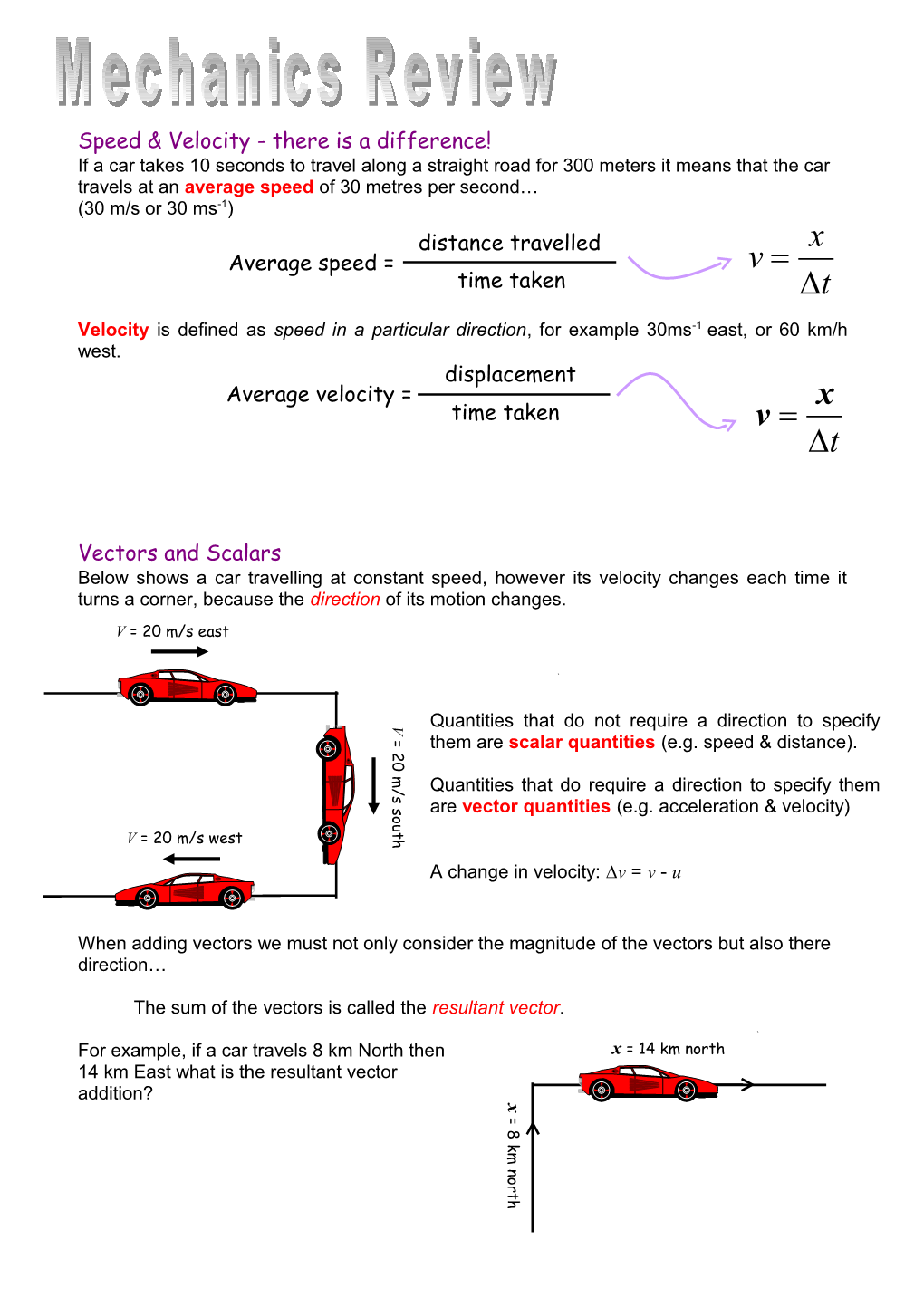 Speed & Velocity - There Is a Difference!