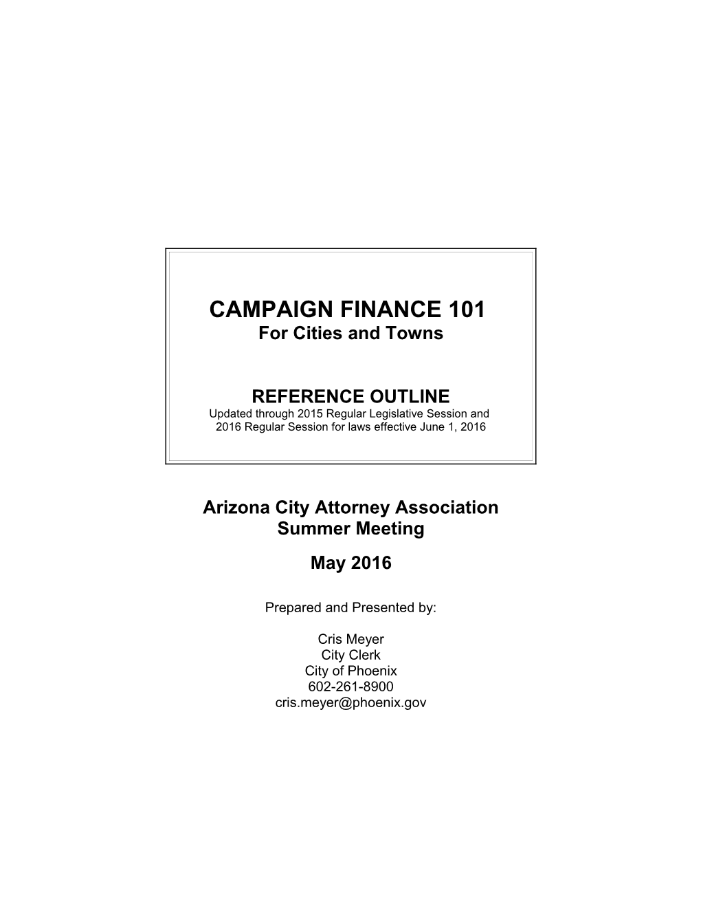 Political Committees and Campaign Finance Reporting