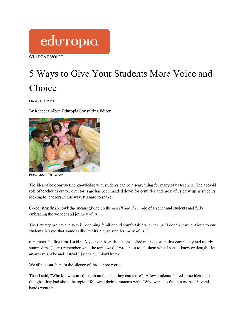 5 Ways to Give Your Students More Voice and Choice