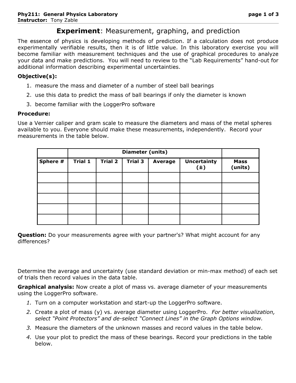 Phy211: General Physics Laboratorypage 1 of 3