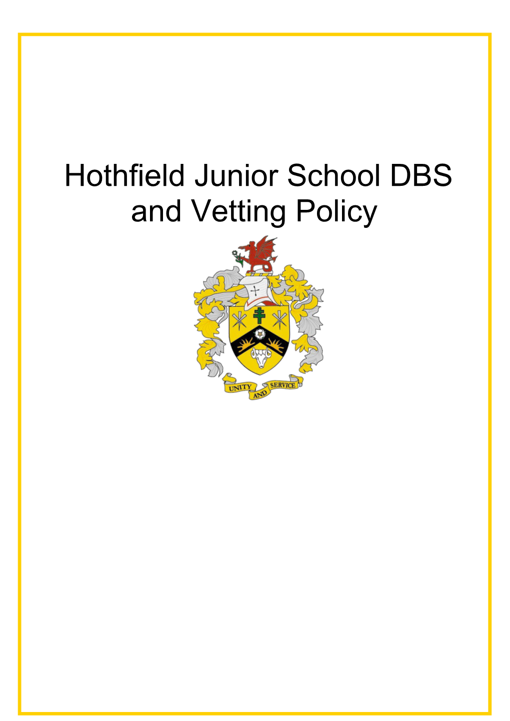 DBS and Vetting Policy