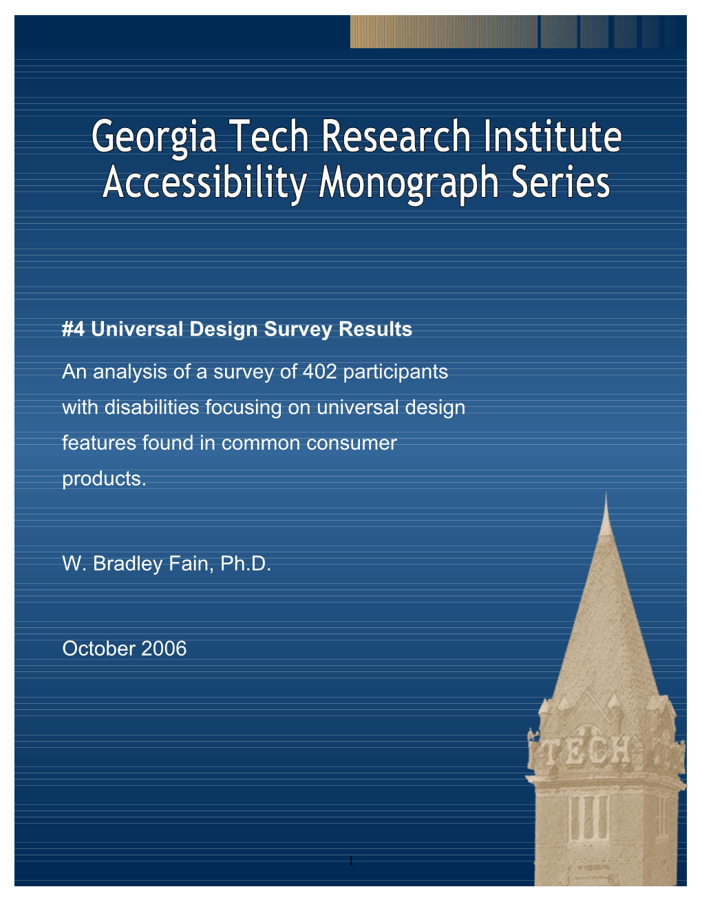 Analysis of Georgia Tech Universal Design Survey Data