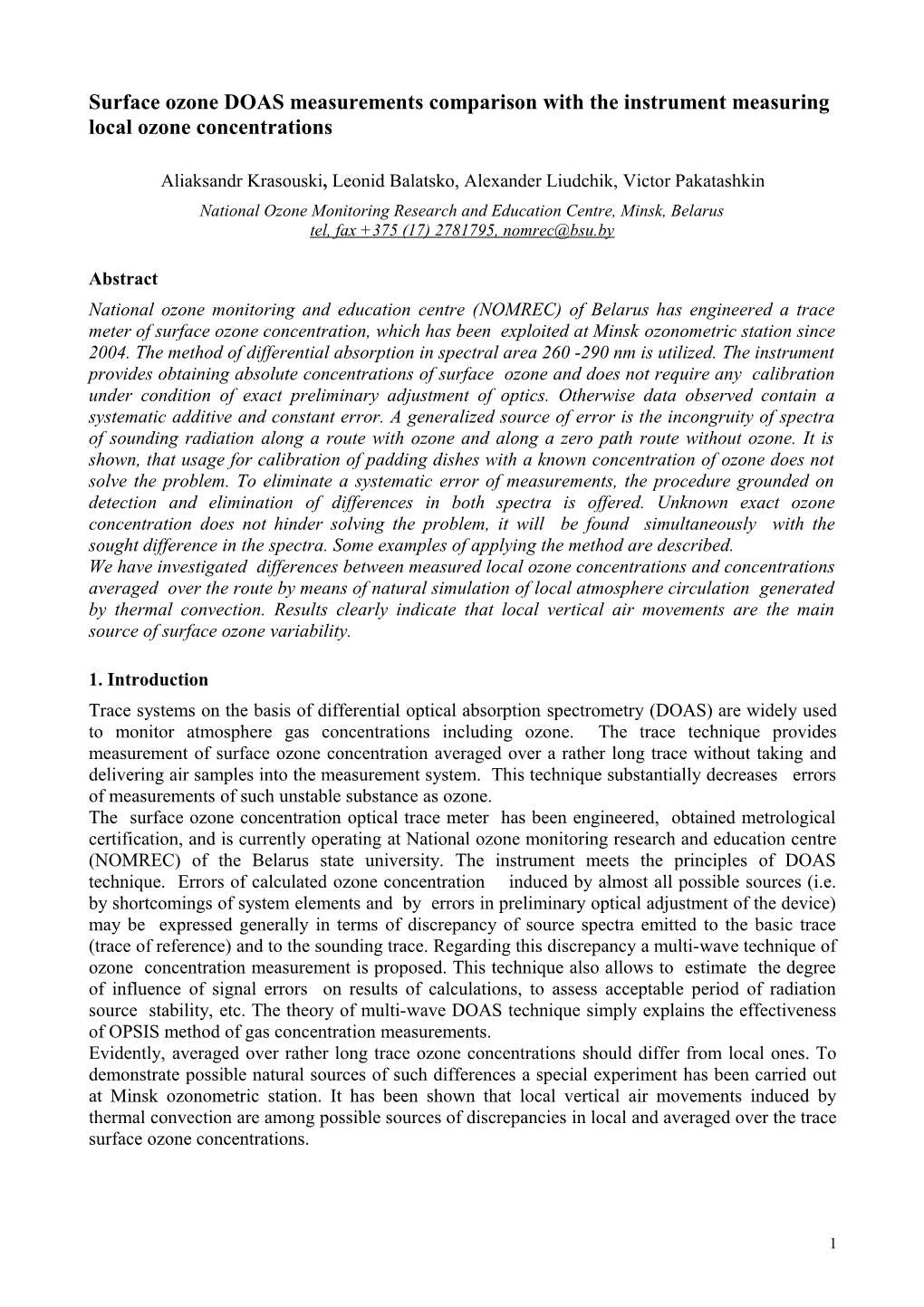 Discrepancies Between Local Surface Ozone Concentrations and Ones Averaged Over the Route