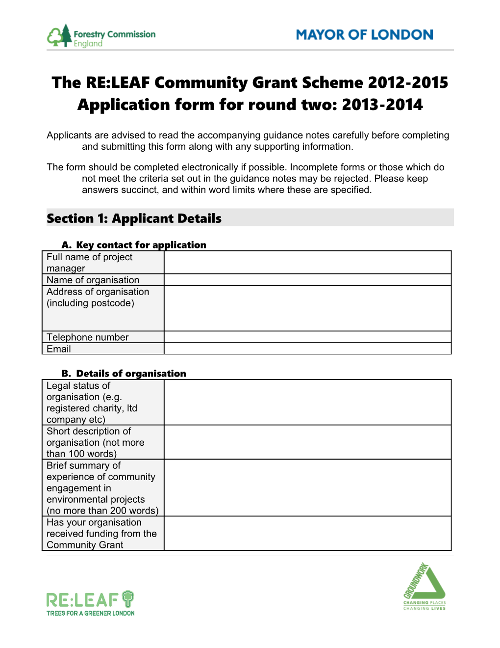 The RE:LEAF Community Grant Scheme 2012-2015