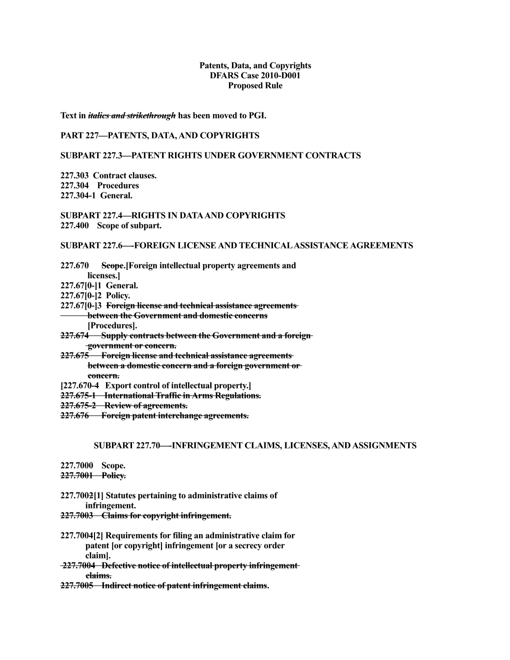 Subpart 227.3 Patent Rights Under Government Contracts