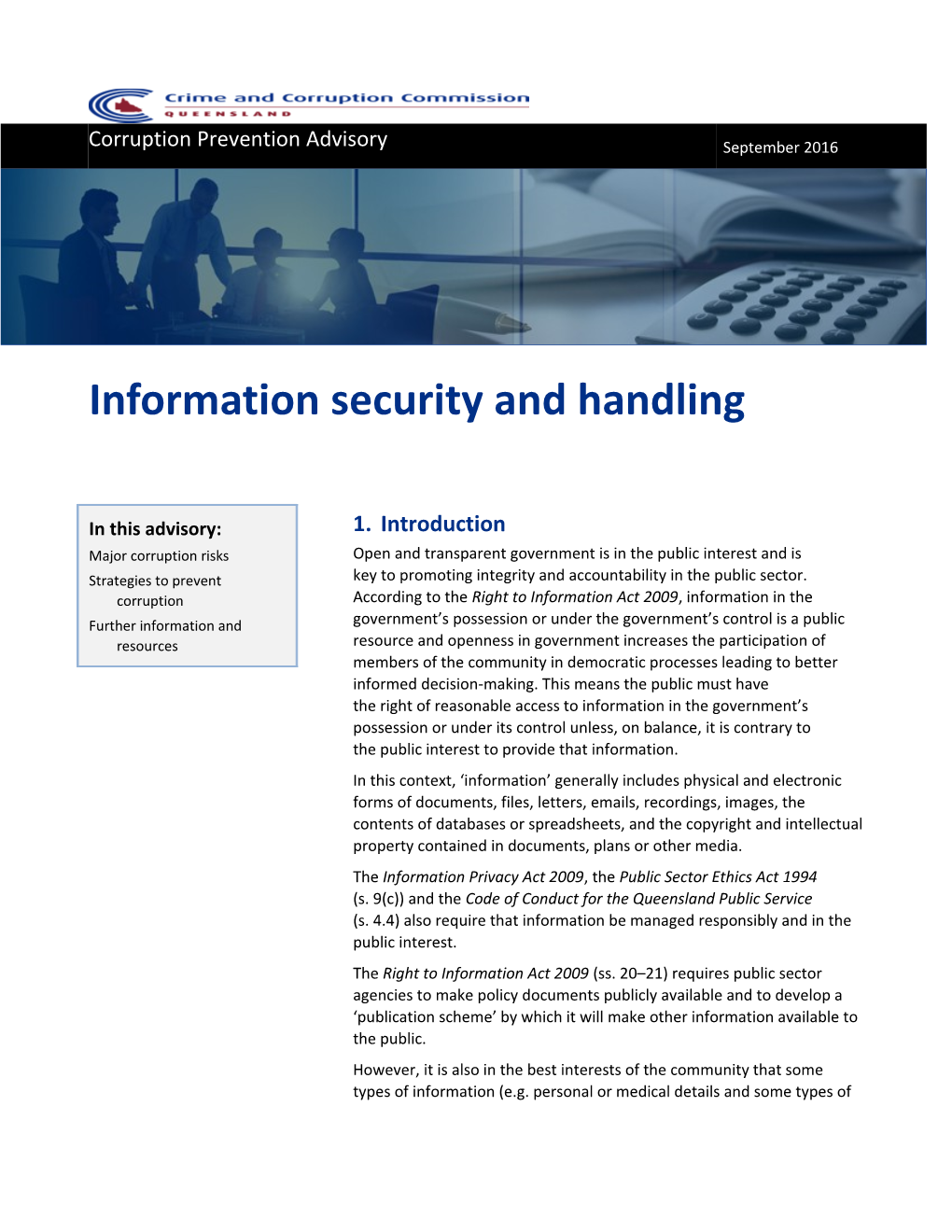 Information Security and Handling