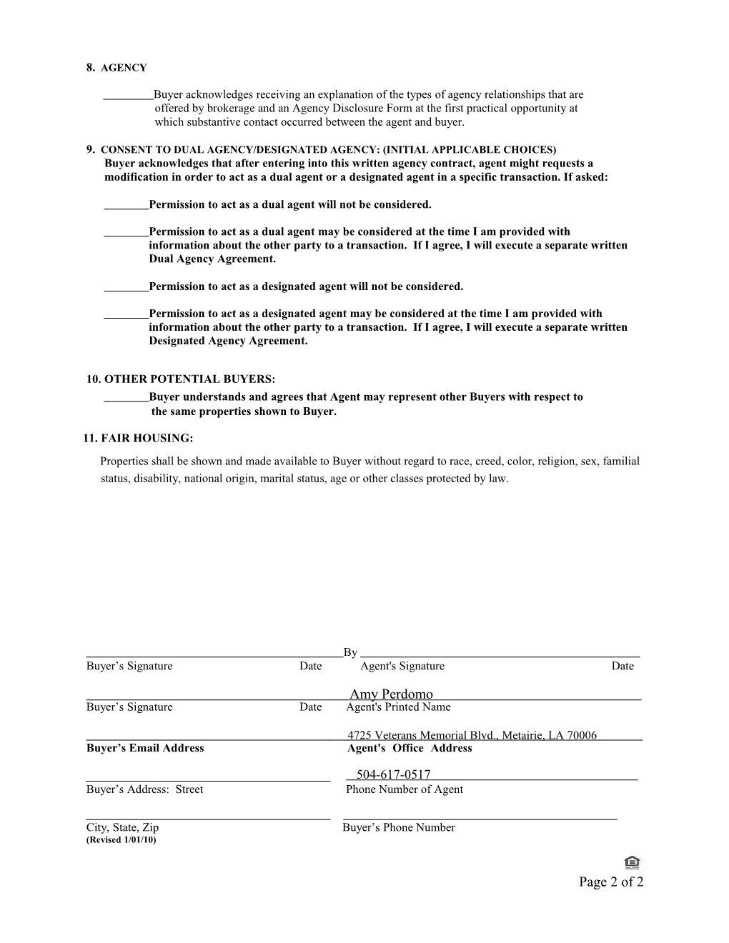 Buyer Representation Agreement 2-01-2006 2