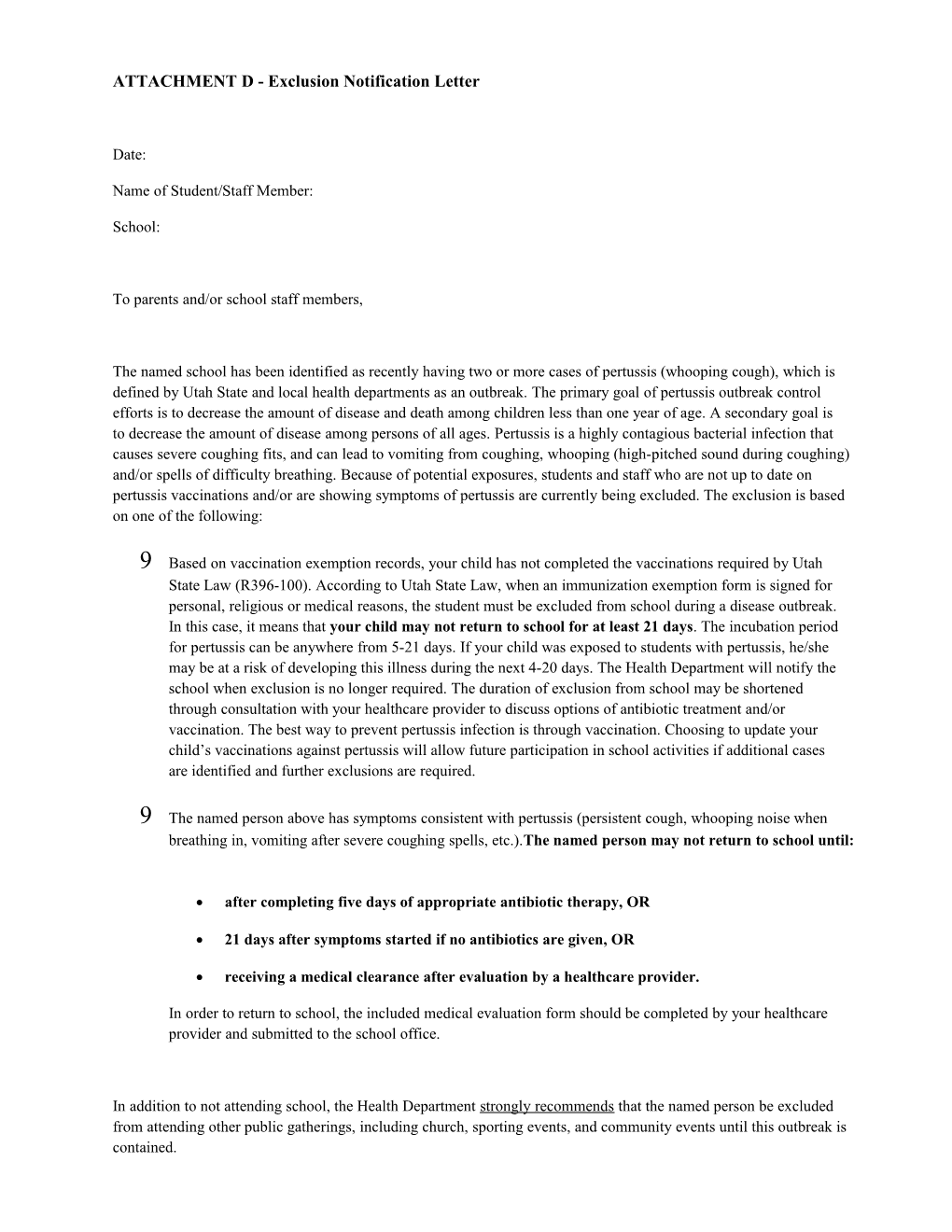 ATTACHMENT D - Exclusion Notification Letter