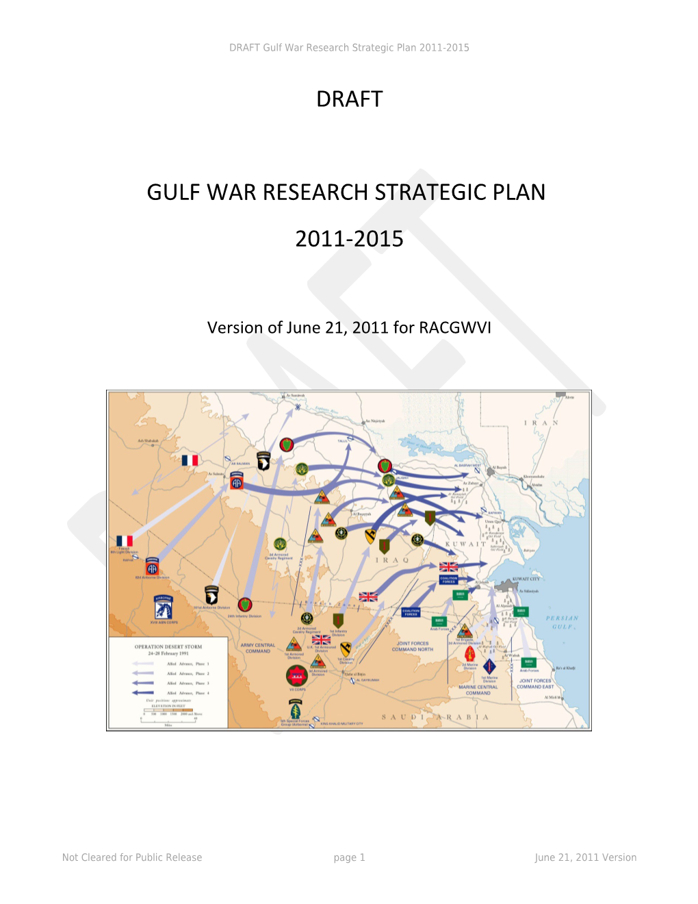 Gulf War Research Strategic Plan