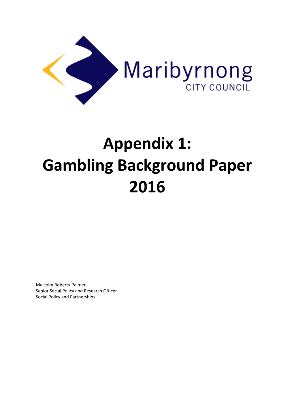 Gambling Background Paper
