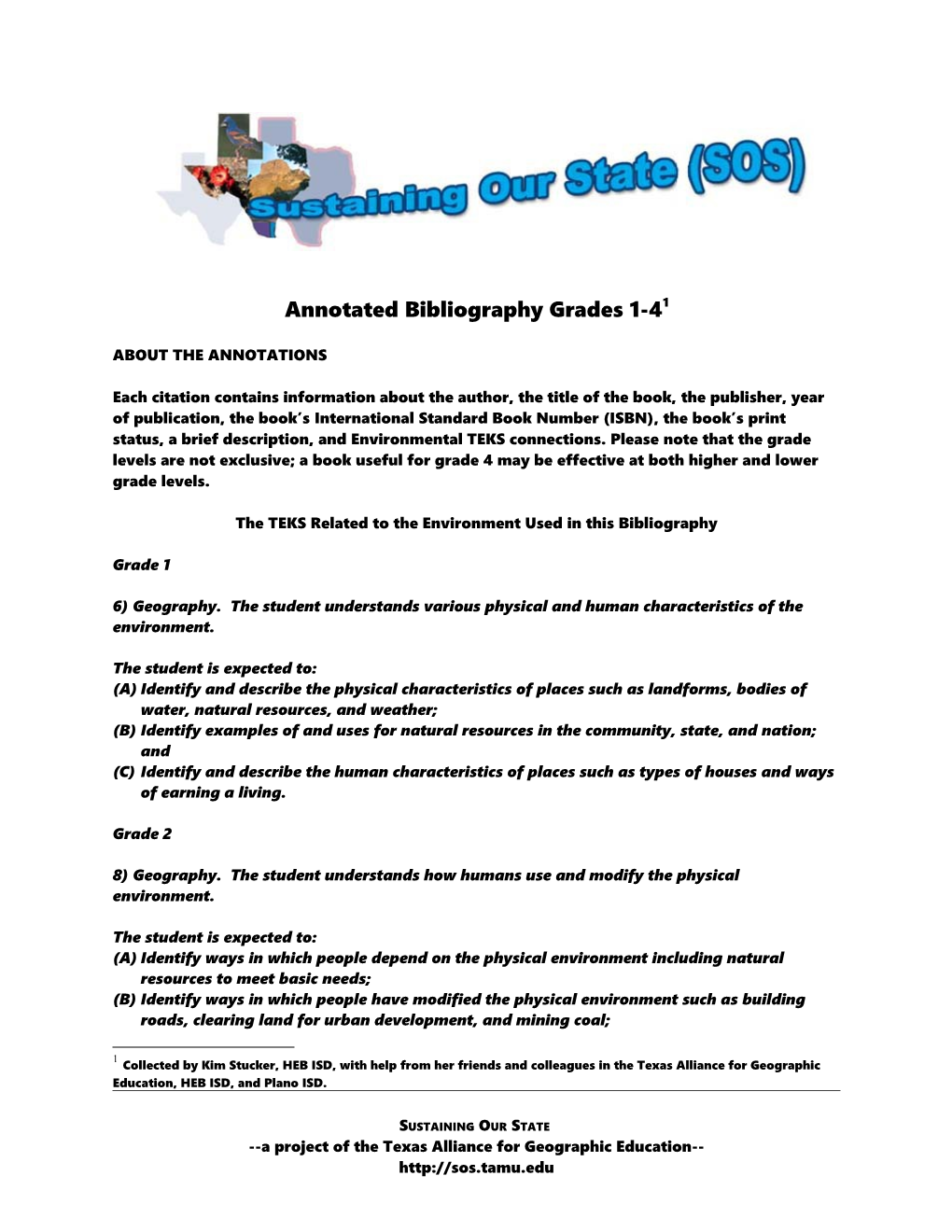 Annotated Bibliography Grades 1-4 1