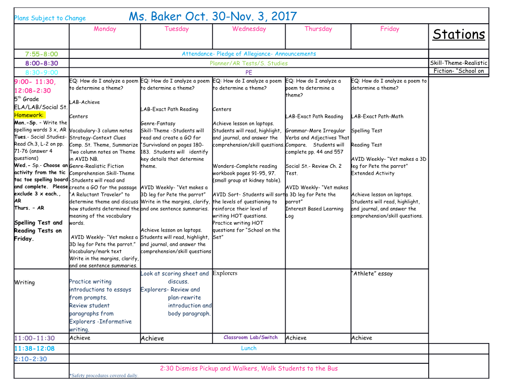 Attendance- Pledge of Allegiance- Announcements