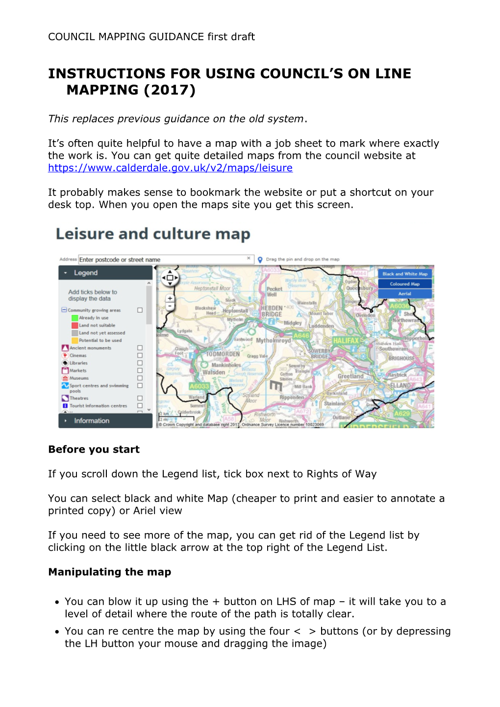 Instructions for Using Council S on Line Mapping (2017)
