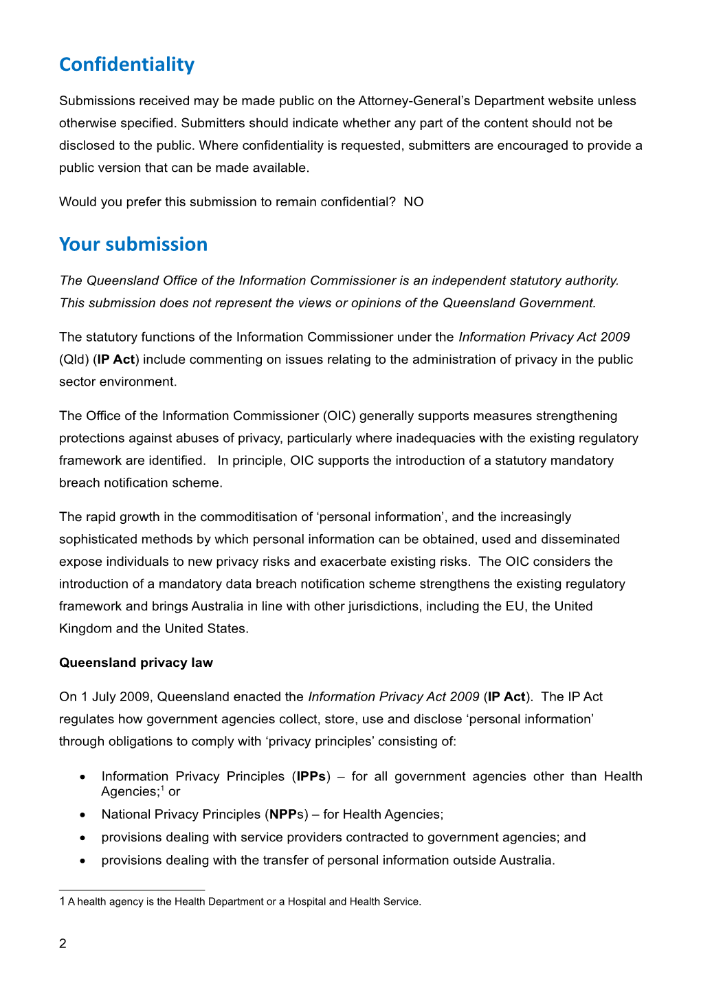 Serious Data Breach Notification Submission - Office of the Information Commissioner Queensland