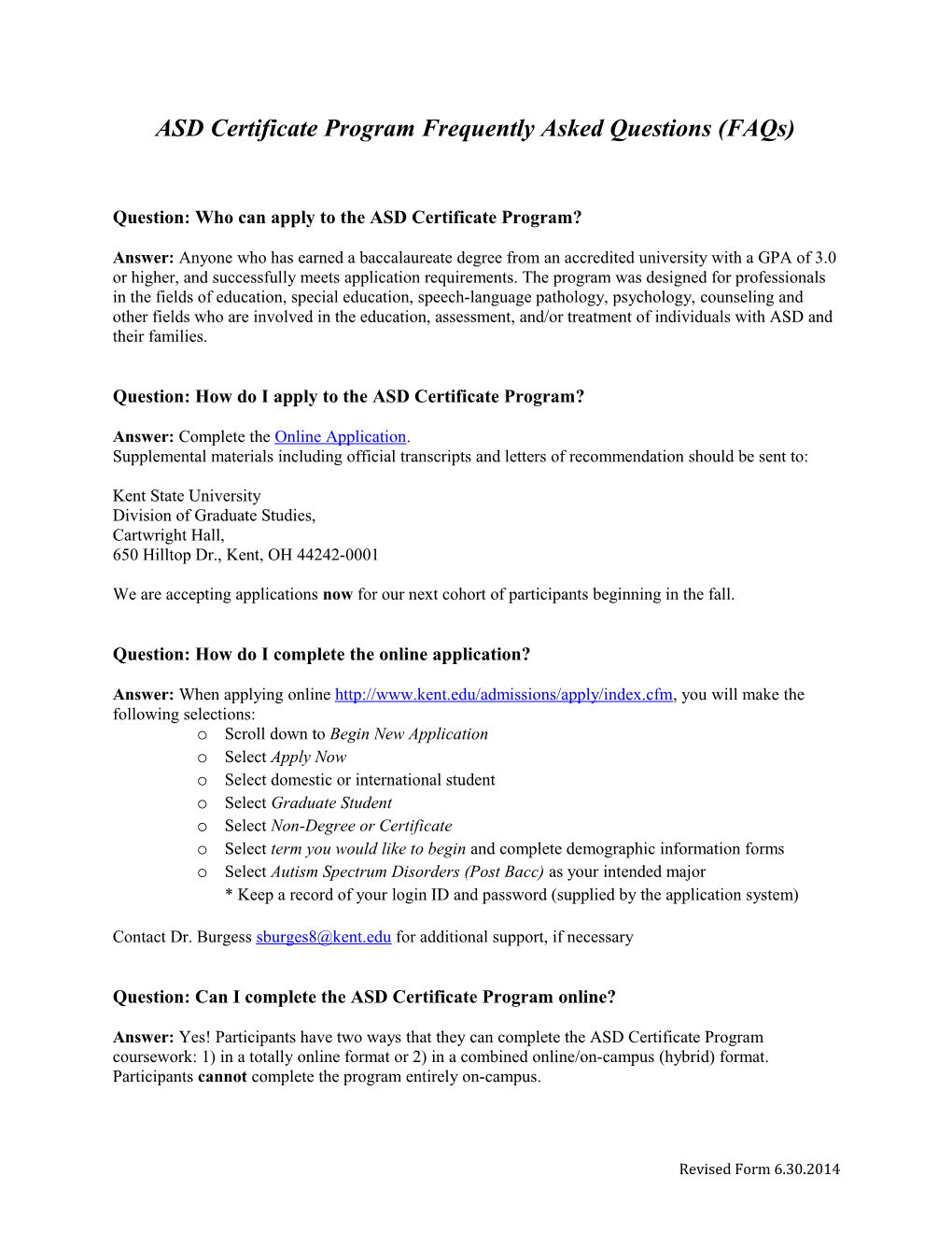 Asdcertificate Programfrequently Asked Questions (Faqs)