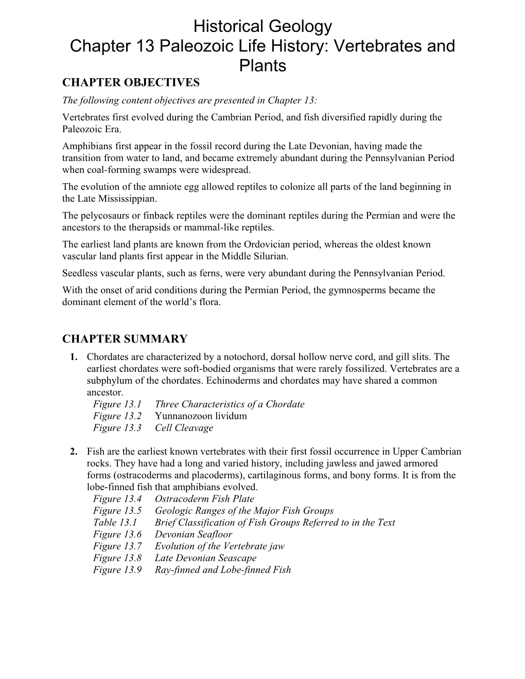 Chapter 13 Paleozoic Life History: Vertebrates and Plants