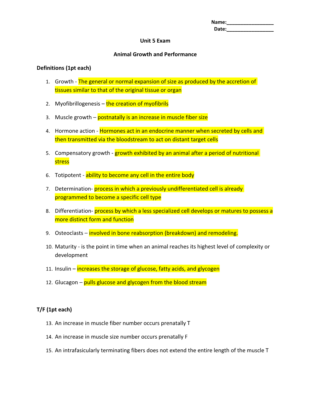 Animal Growth and Performance