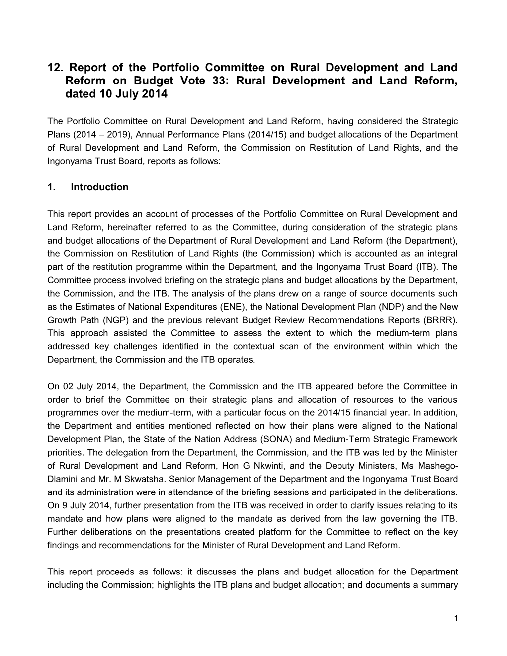 2.The Department of Rural Development and Land Reform