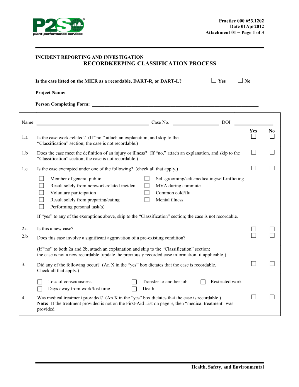 Incident Reporting and Investigation