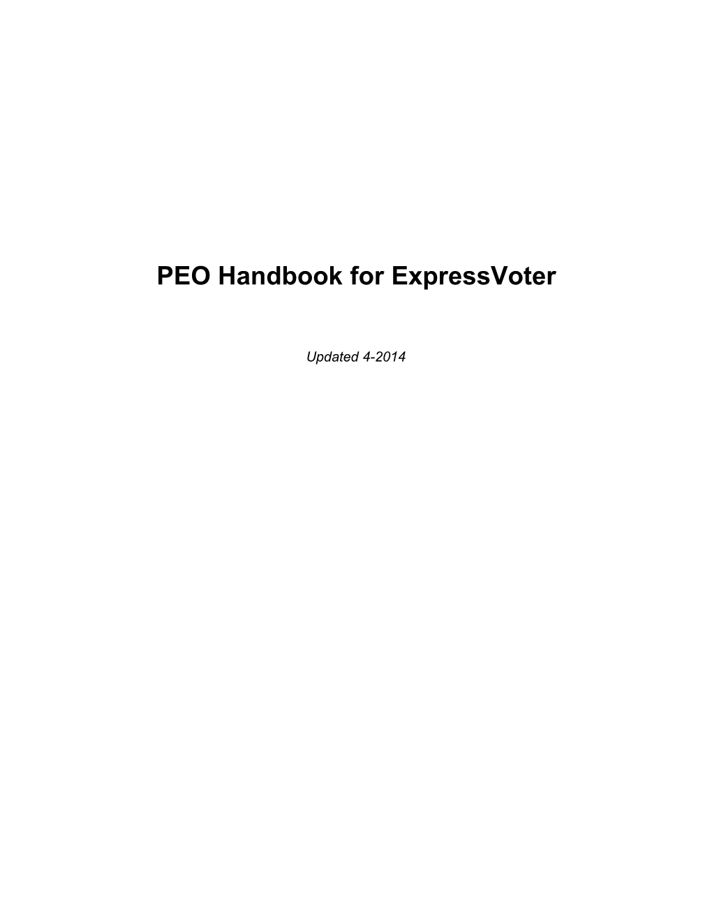 PEO Handbook for Expressvoter