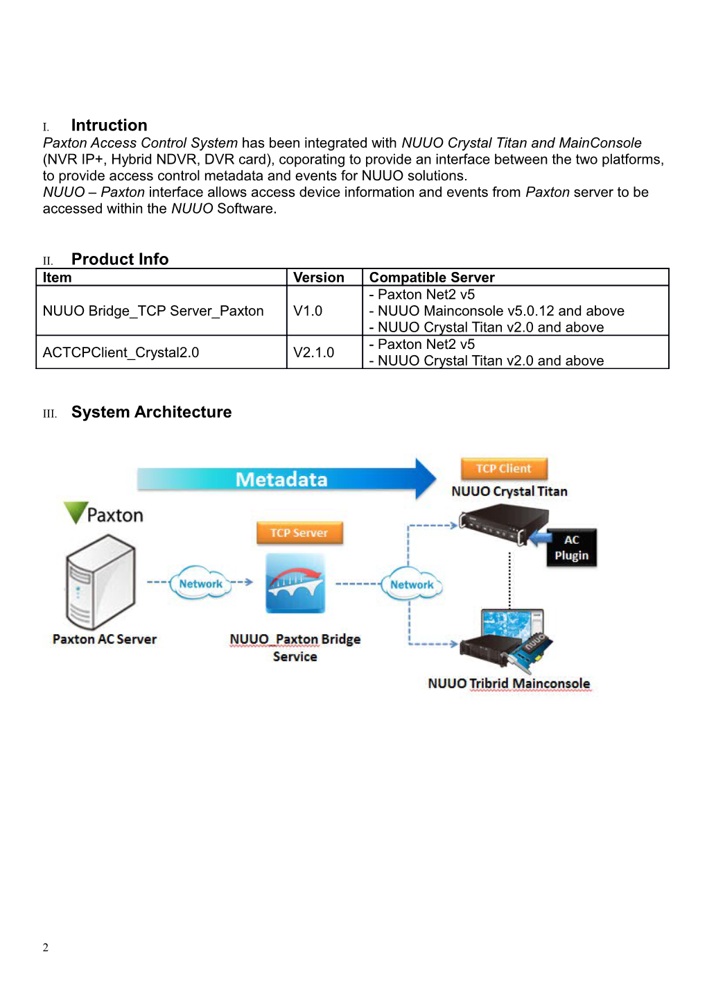 IV.NUUO Bridge TCP Server Paxton Setup