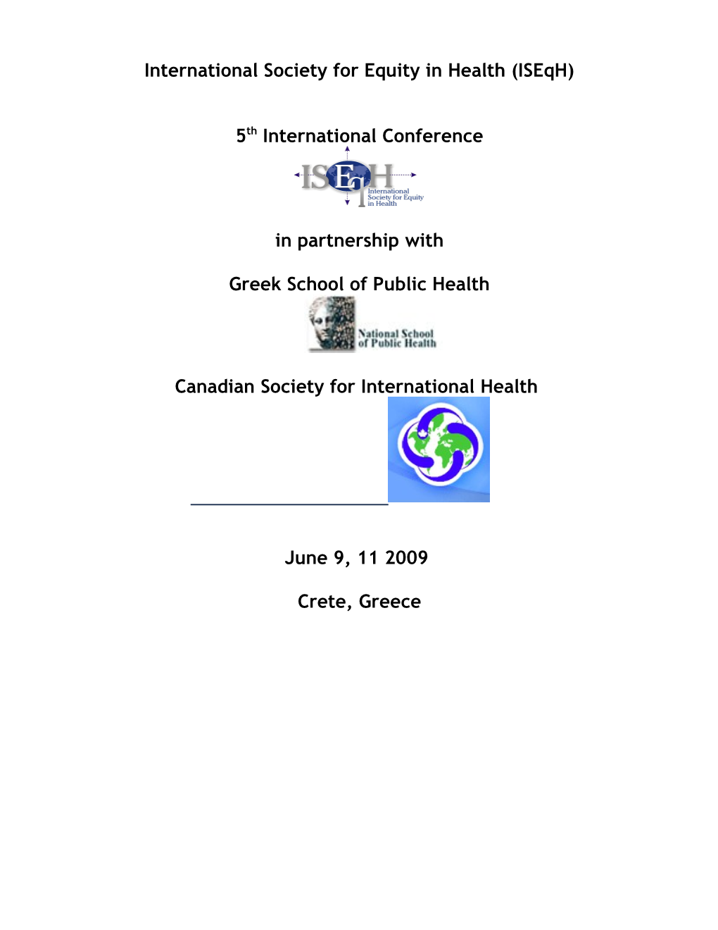 8Th Canadian Conference on International Health (CCIH)