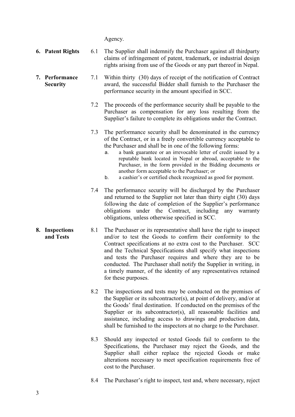 Section IV. General Conditions of Contract